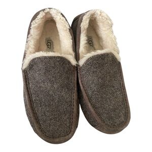 UGG HERRINGBONE BROWN MENS SLIPPERS SIZE 8